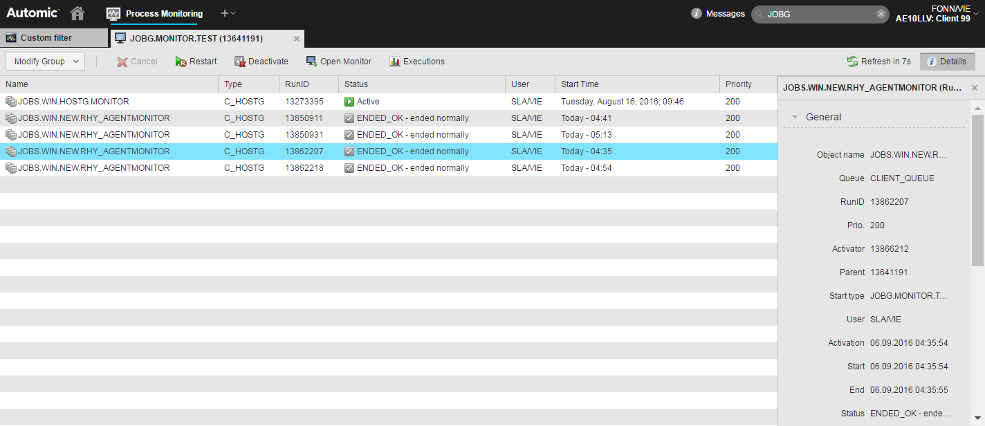 Job Group Monitor Overview